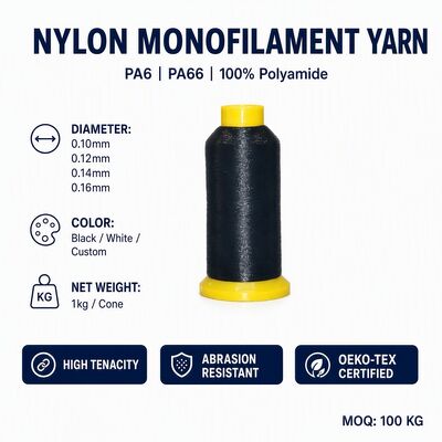 60D 80D 100D  0.10MM 0.12MM 0.14MM Monofilament Yarn Nylon Polyester PP  PE for Weaving Webbing Embroidery Factory Wholesale