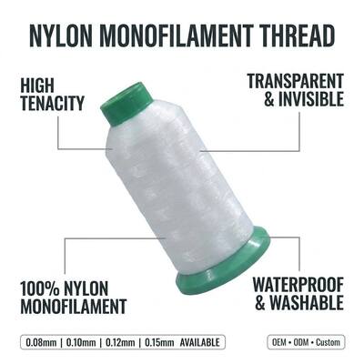60D 80D 100D 0.08MM 0.10MM 0.12MM 0.14MM Y Cone Polyamide  Mono Filament Yarn 100% Nylon Monofilament Yarn Mono Yarn Factory