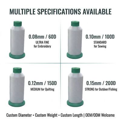 0.10mm 0.12mm 0.14mm 0.15mm 0.16mm 0.18mm 0.20mm Polyamide Monofilament Yarn Polyamide Mono Yarn for Embroidery Device